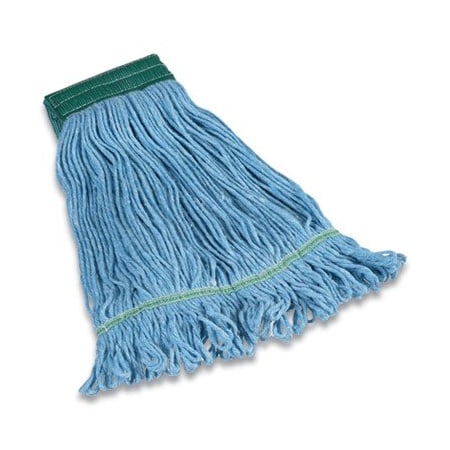 Coastwide Professional LOOPED-END WET MOP HEAD, COTTON/RAYON/POLYESTER BLEND, MEDIUM, 5in HEADBAND, BLUE 24420783